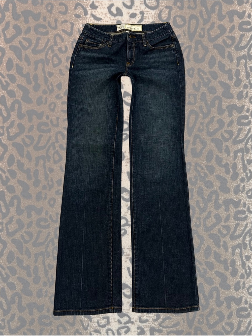 late 2000s LOFT low-rise original bootcut jeans in dark wash